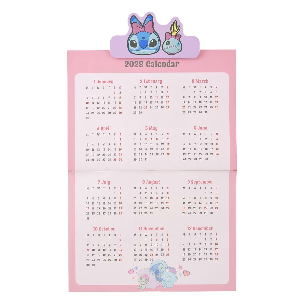 スティッチ＆スクランプ 壁掛けカレンダー クリップ付き CALENDAR ＆ ORGANIZER 2027