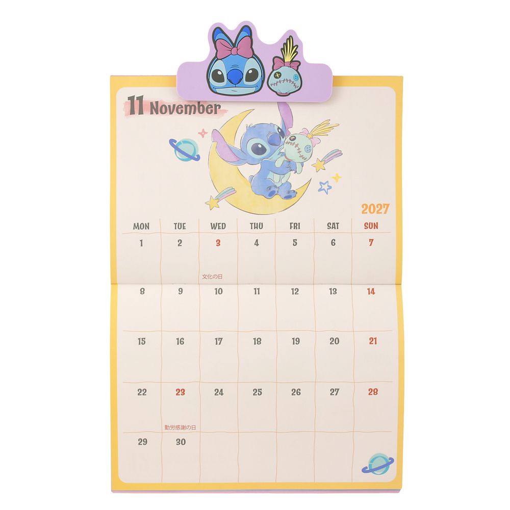 スティッチ＆スクランプ 壁掛けカレンダー クリップ付き CALENDAR ＆ ORGANIZER 2027