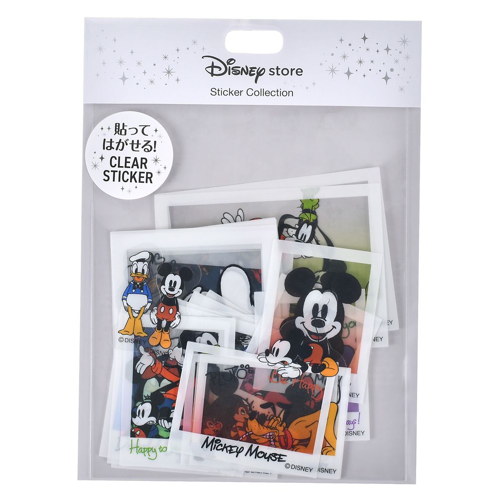 ミッキー＆フレンズ シール・ステッカー クリア 貼ってはがせる インスタント写真風 Sticker Collection