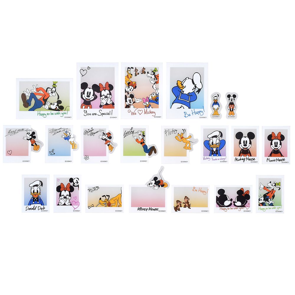 ミッキー＆フレンズ シール・ステッカー クリア 貼ってはがせる インスタント写真風 Sticker Collection