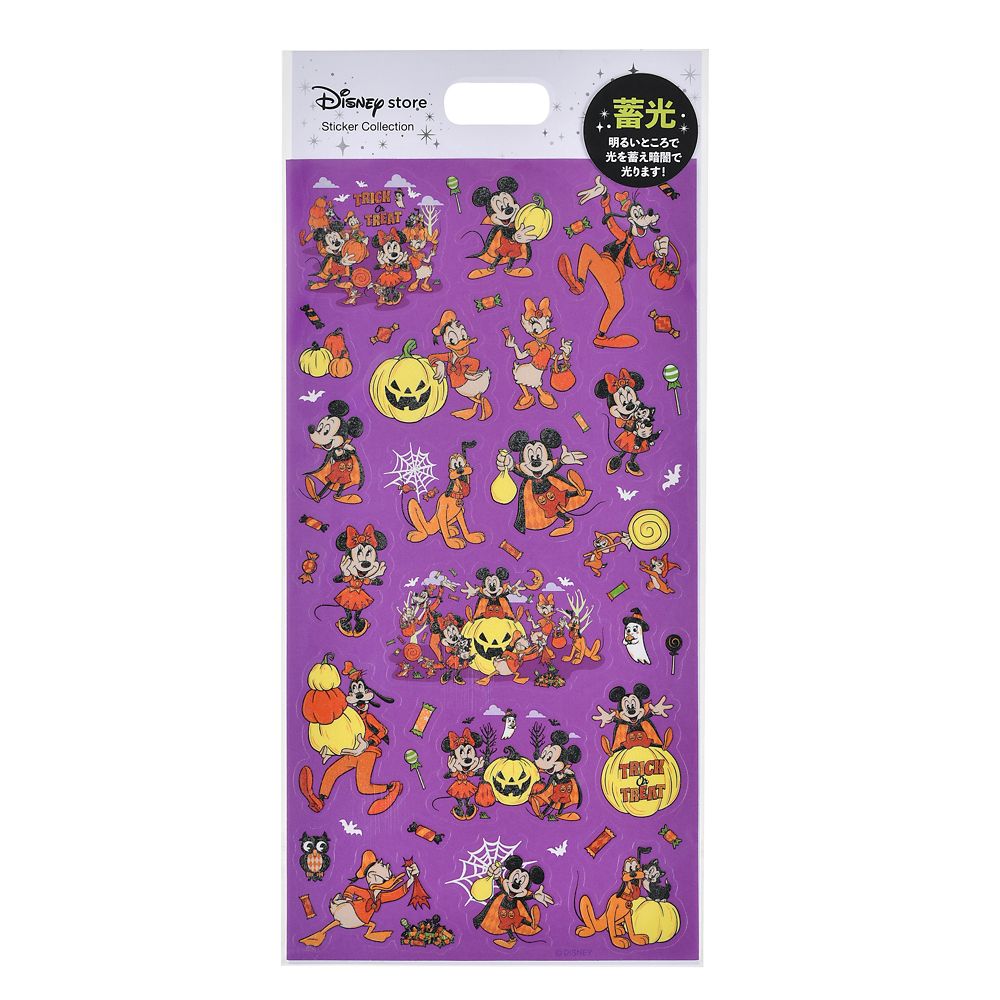 ミッキー＆フレンズ シール・ステッカー ダイカット 蓄光 ハロウィーン Sticker Collection