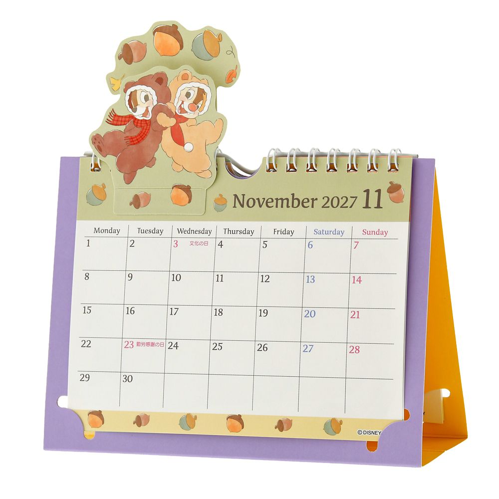 チップ＆デール 卓上カレンダー ポップアップ Costume CALENDAR ＆ ORGANIZER 2027