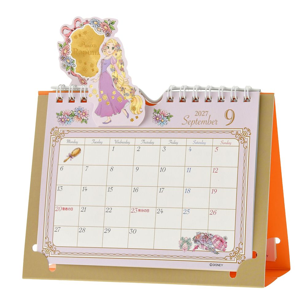 ディズニープリンセス 卓上カレンダー ポップアップ メタリック Princess Party CALENDAR ＆ ORGANIZER 2027