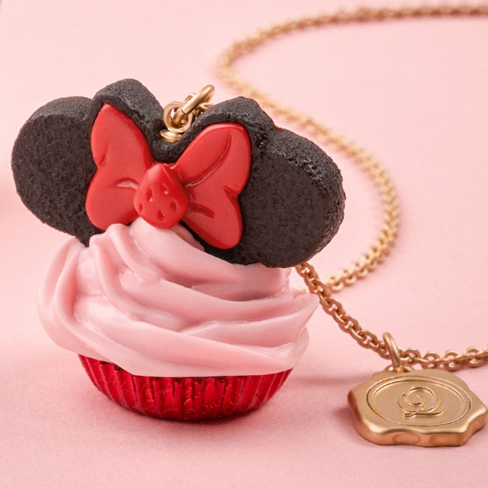 【キューポット】ミニー/ネックレス　ストロベリーカップケーキ
