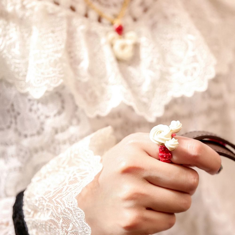 【キューポット】ミニー/リング　ストロベリーホイップクリーム　9号