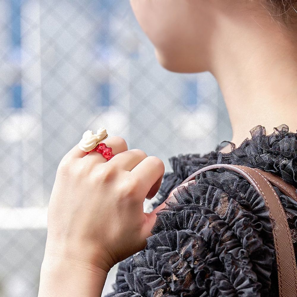 【キューポット】ミニー/リング　ストロベリーホイップクリーム　9号