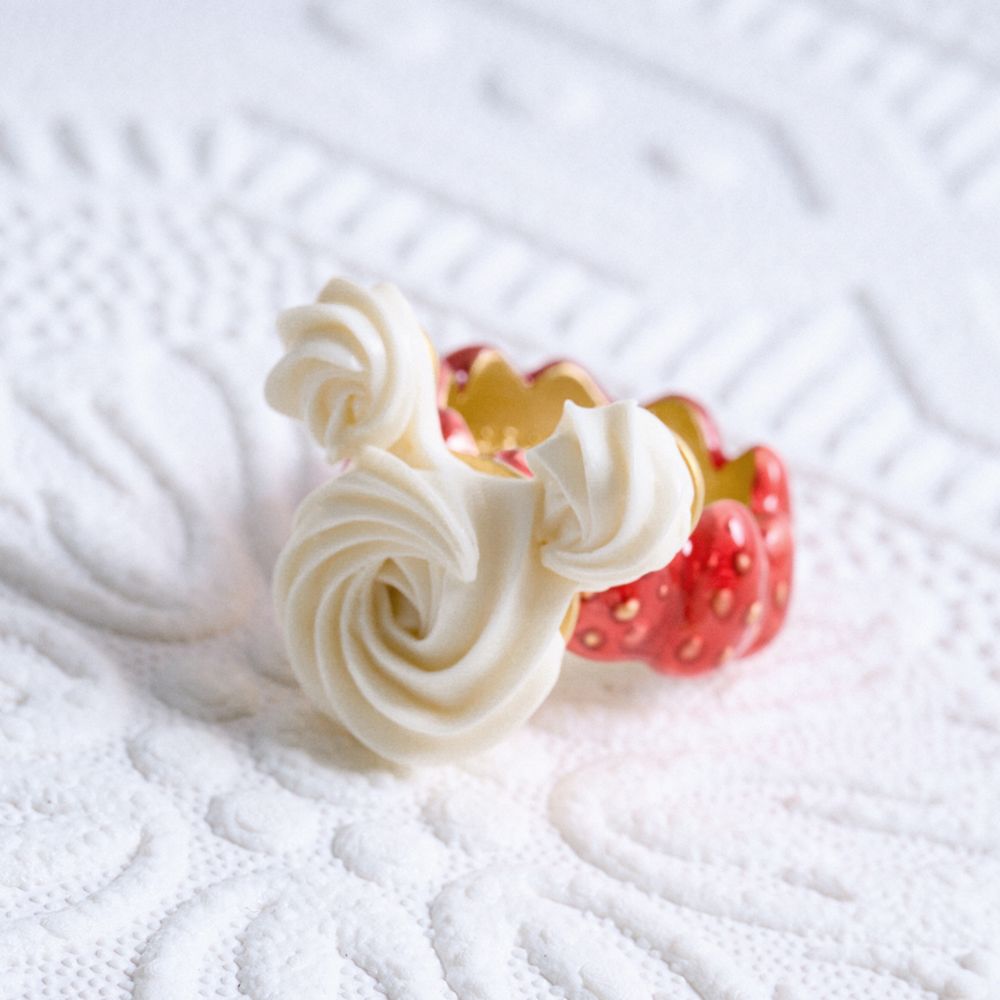 【キューポット】ミニー/リング　ストロベリーホイップクリーム　11号