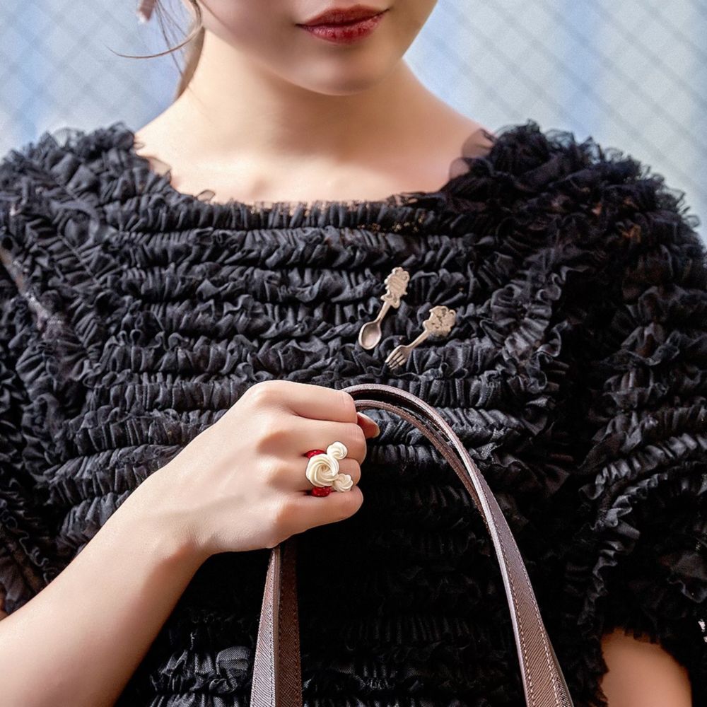 【キューポット】ミニー/リング　ストロベリーホイップクリーム　11号