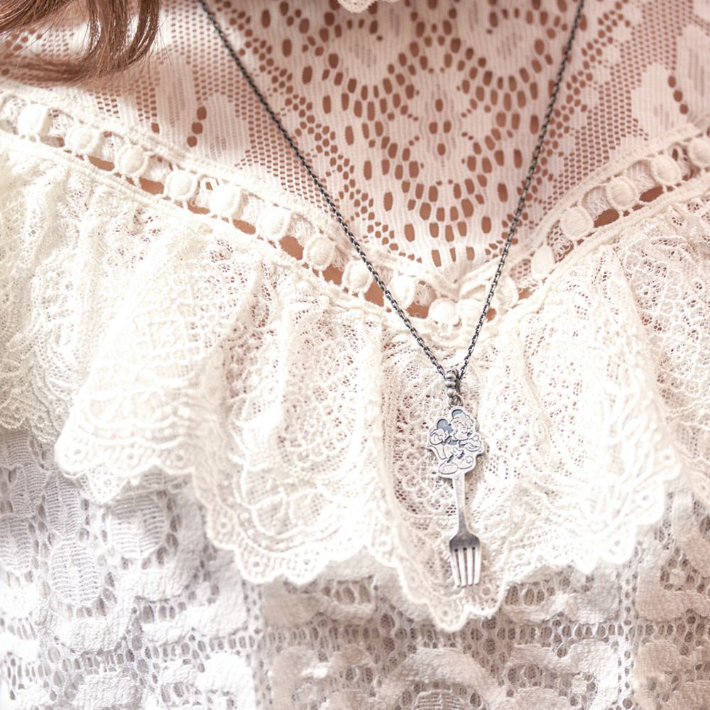 【キューポット】ミッキー/ネックレス　ケーキフォーク