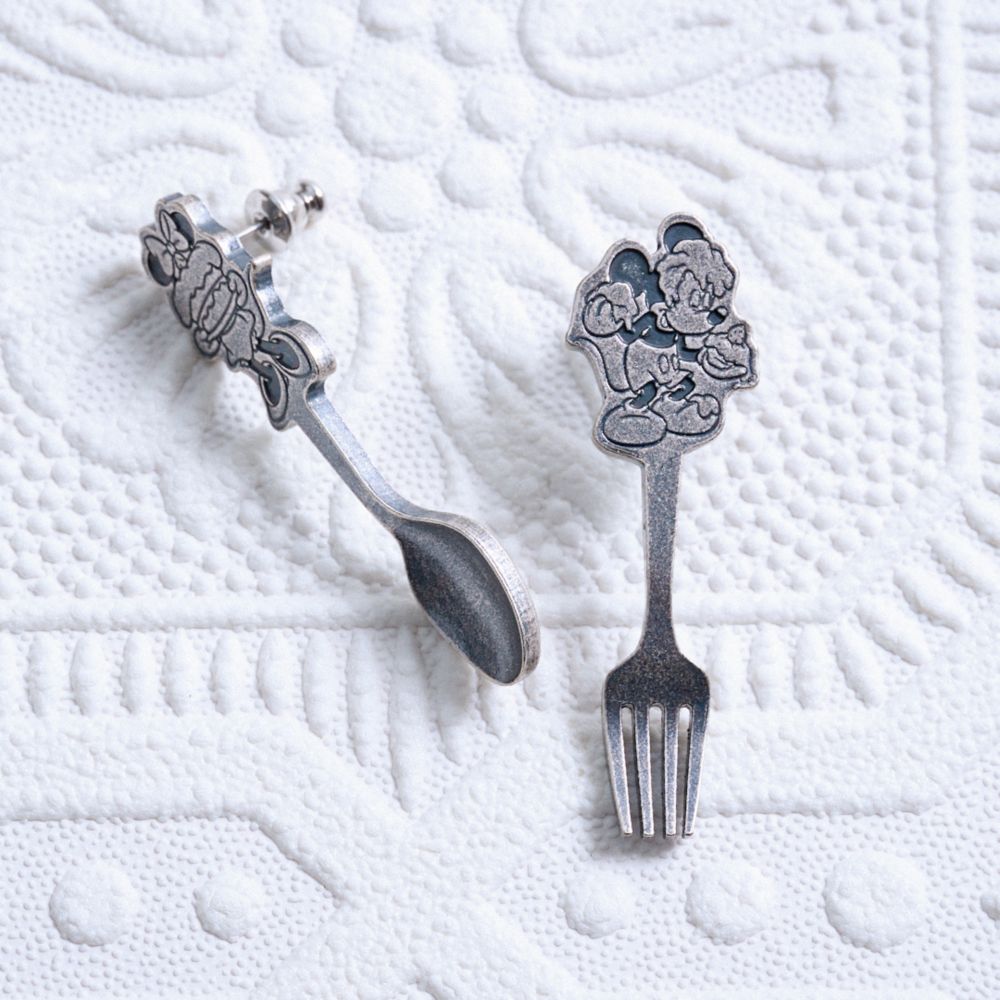 【キューポット】ミッキー/ピアス　ケーキフォーク