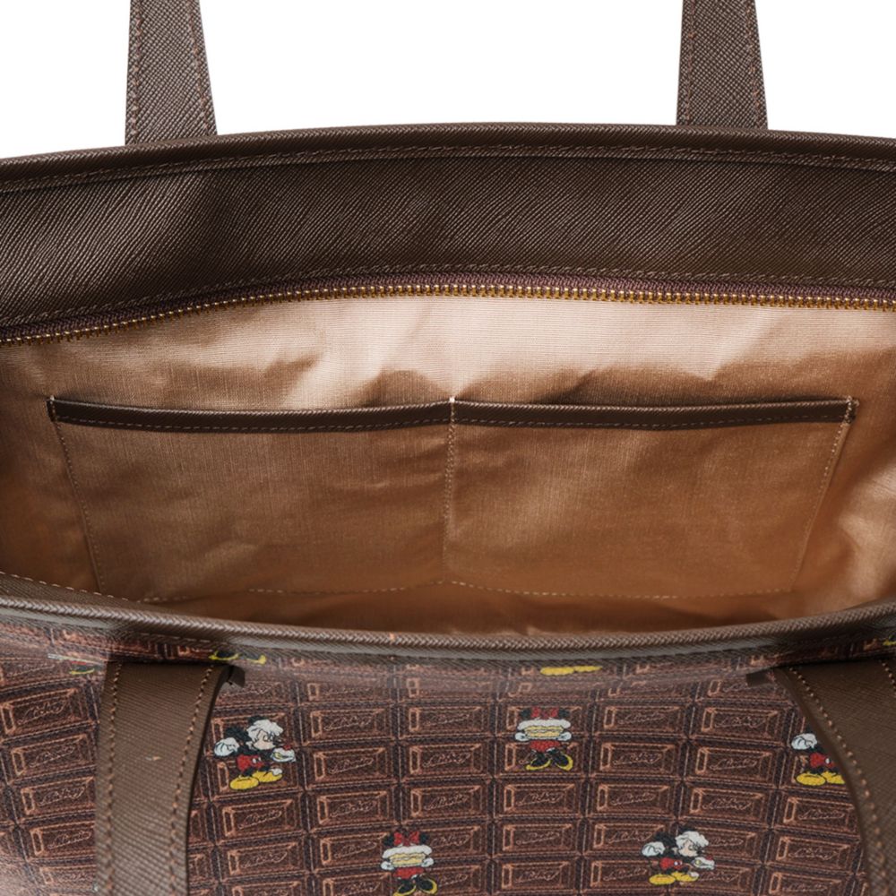 【キューポット】ミッキー＆ミニー/ジップトートバッグ　チョコレート