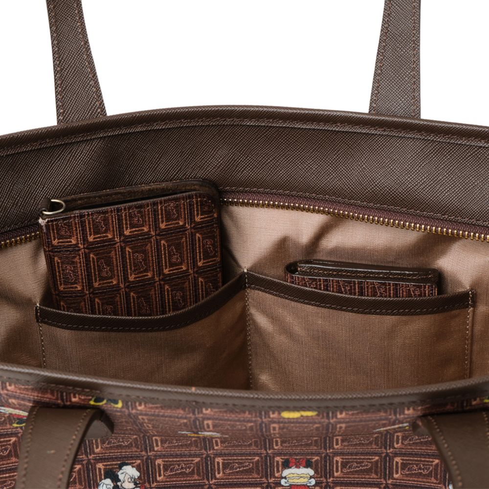 【キューポット】ミッキー＆ミニー/ジップトートバッグ　チョコレート