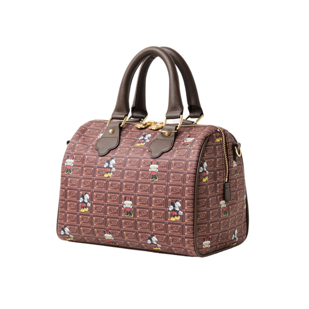 【キューポット】ミッキー＆ミニー/ミニボストンバッグ　チョコレート