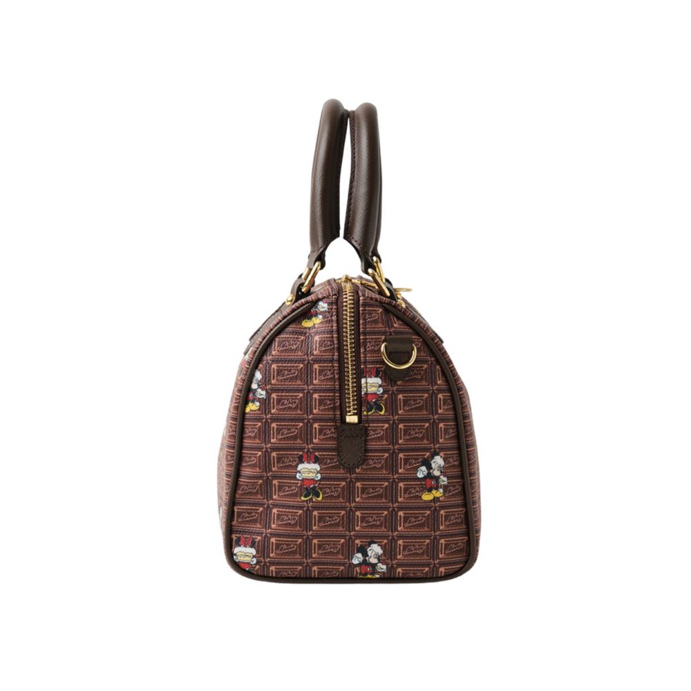 【キューポット】ミッキー＆ミニー/ミニボストンバッグ　チョコレート