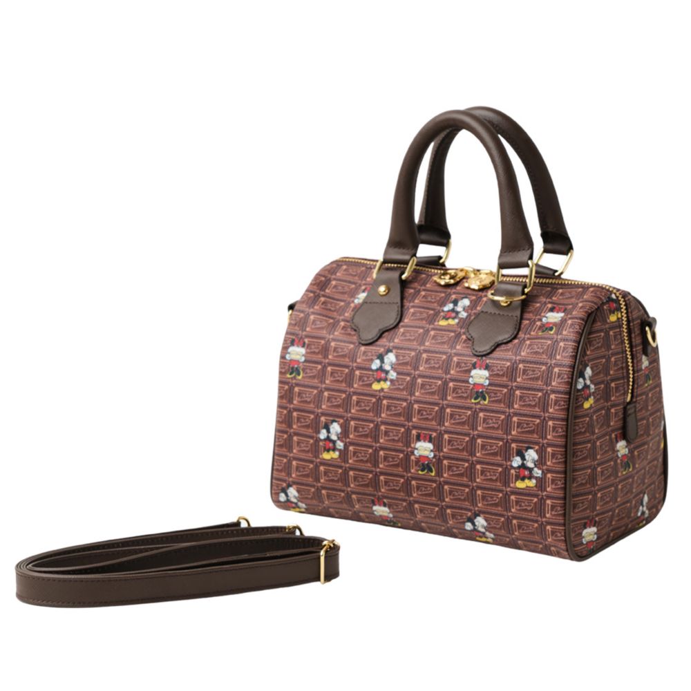 【キューポット】ミッキー＆ミニー/ミニボストンバッグ　チョコレート