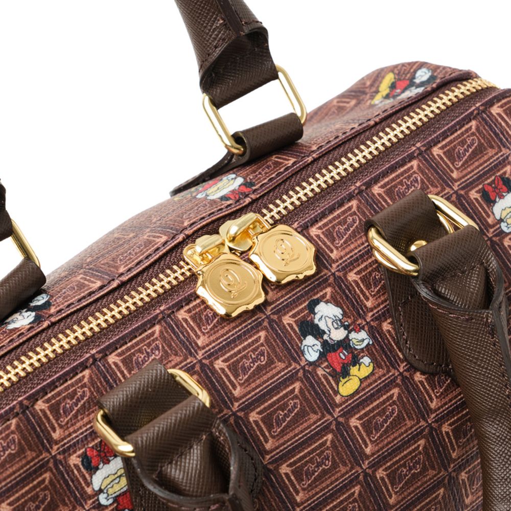 【キューポット】ミッキー＆ミニー/ミニボストンバッグ　チョコレート