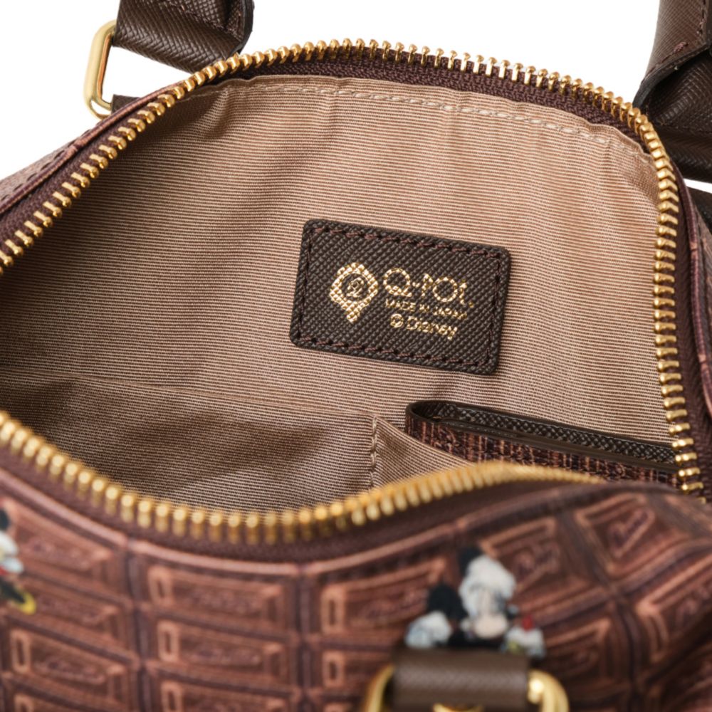 【キューポット】ミッキー＆ミニー/ミニボストンバッグ　チョコレート