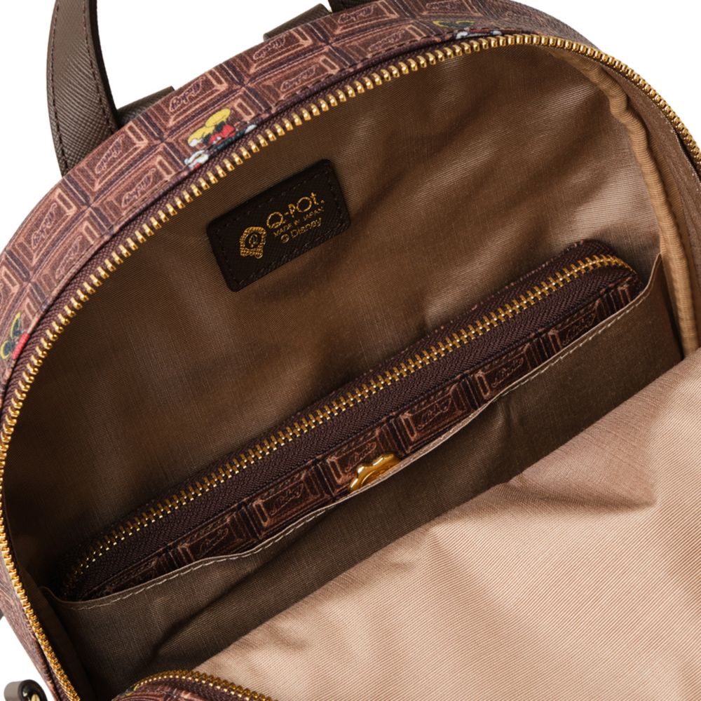 【キューポット】ミッキー＆ミニー/スモールバックパック　チョコレート