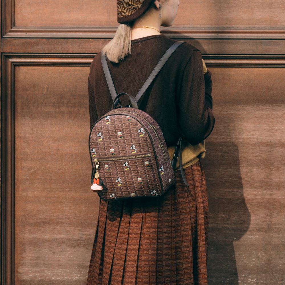 【キューポット】ミッキー＆ミニー/スモールバックパック　チョコレート