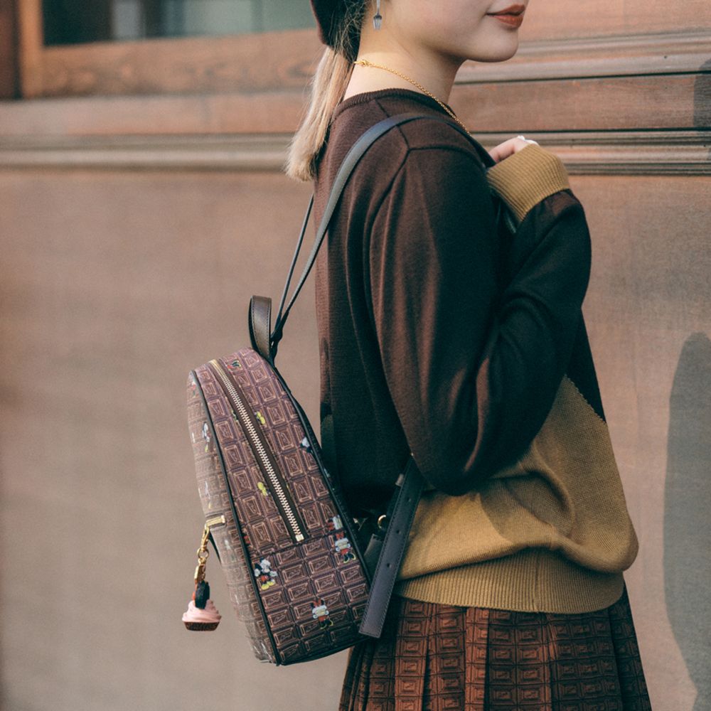 【キューポット】ミッキー＆ミニー/スモールバックパック　チョコレート