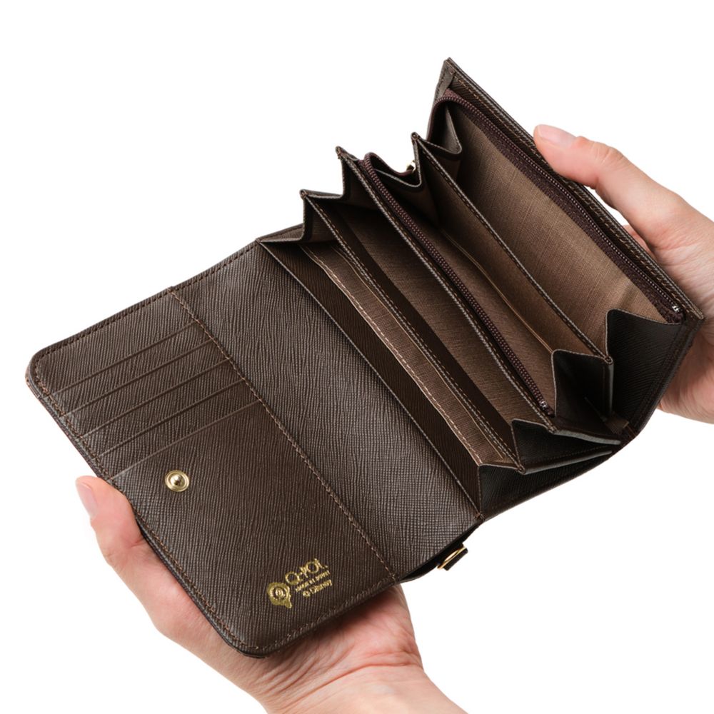 【キューポット】ミッキー＆ミニー/ショートウォレット　チョコレート