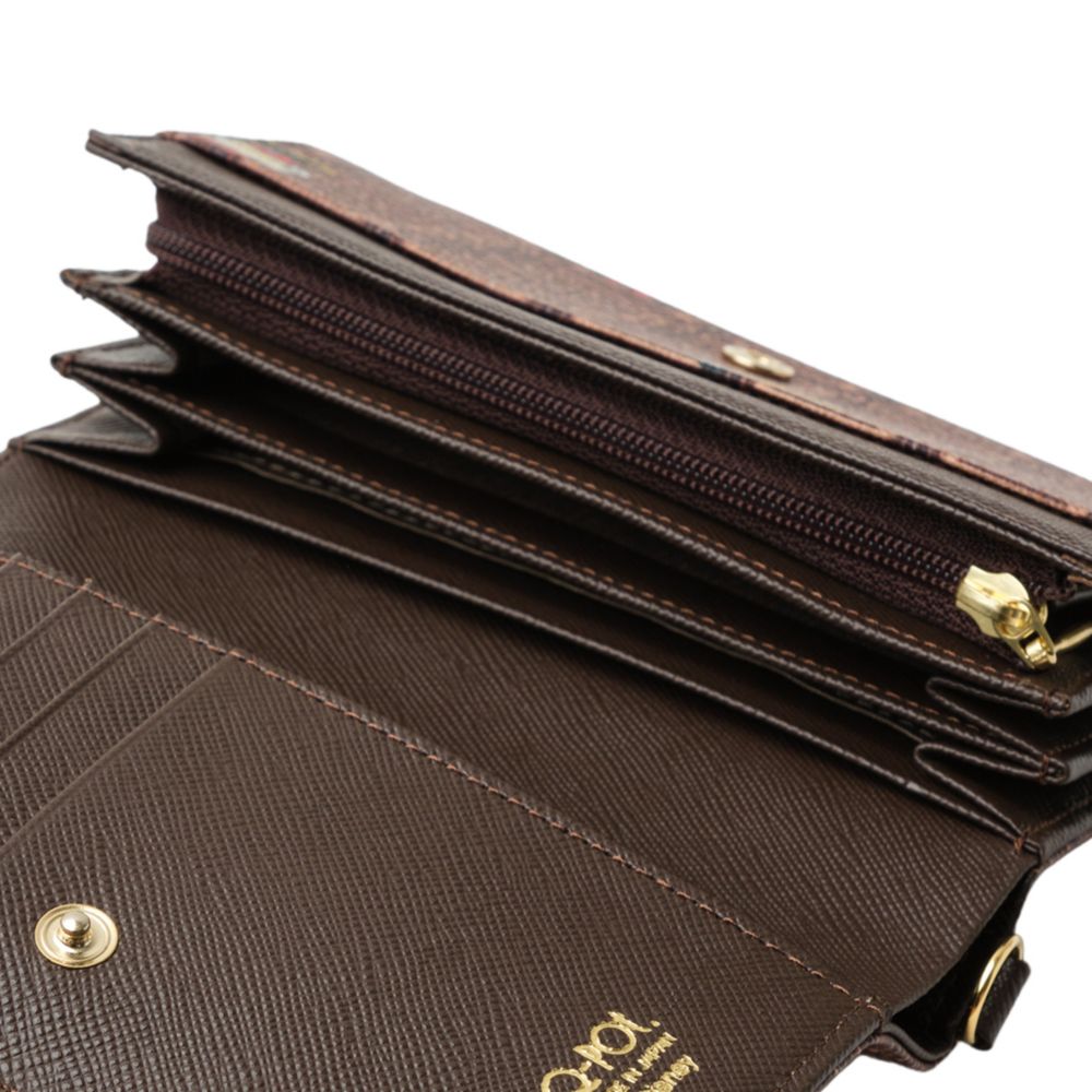 【キューポット】ミッキー＆ミニー/ショートウォレット　チョコレート