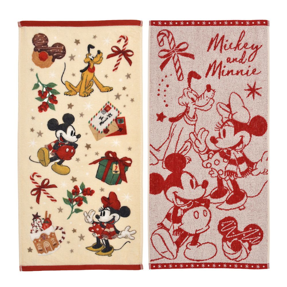ミッキー、ミニー、プルート フェイスタオル セット ホリデースイーツ Holiday Gift