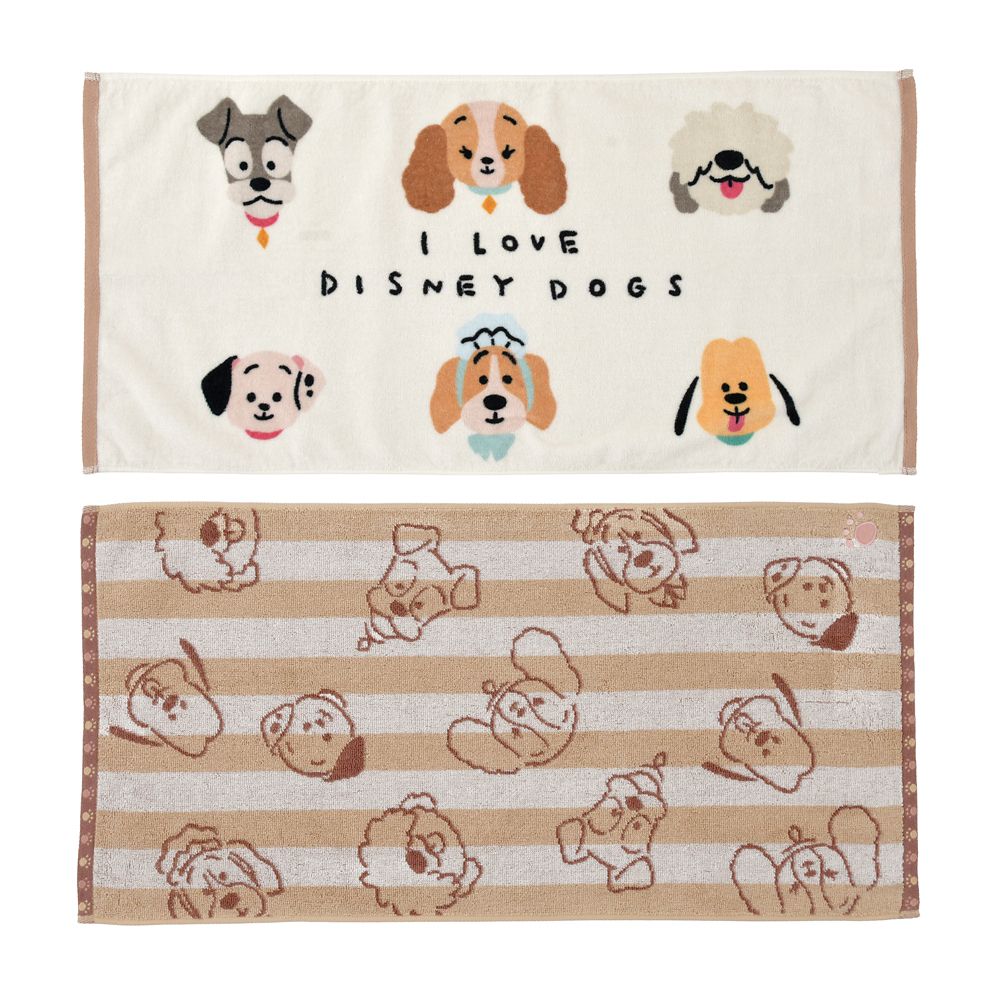 ディズニーキャラクター フェイスタオル セット ゆるかわ ディズニードッグ