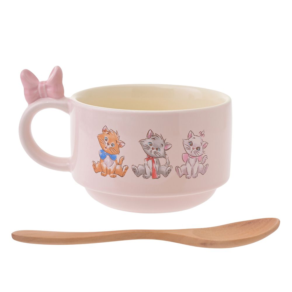 マリー、ベルリオーズ、トゥルーズ おしゃれキャット スープカップ・スプーン セット シミラーポーズ Tableware