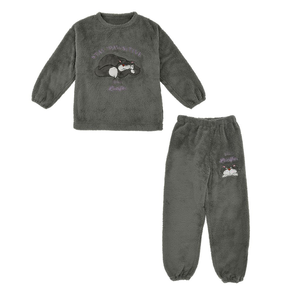 ルシファー 長袖パジャマ ボアフリース ルームウェア グレー Warm Goods
