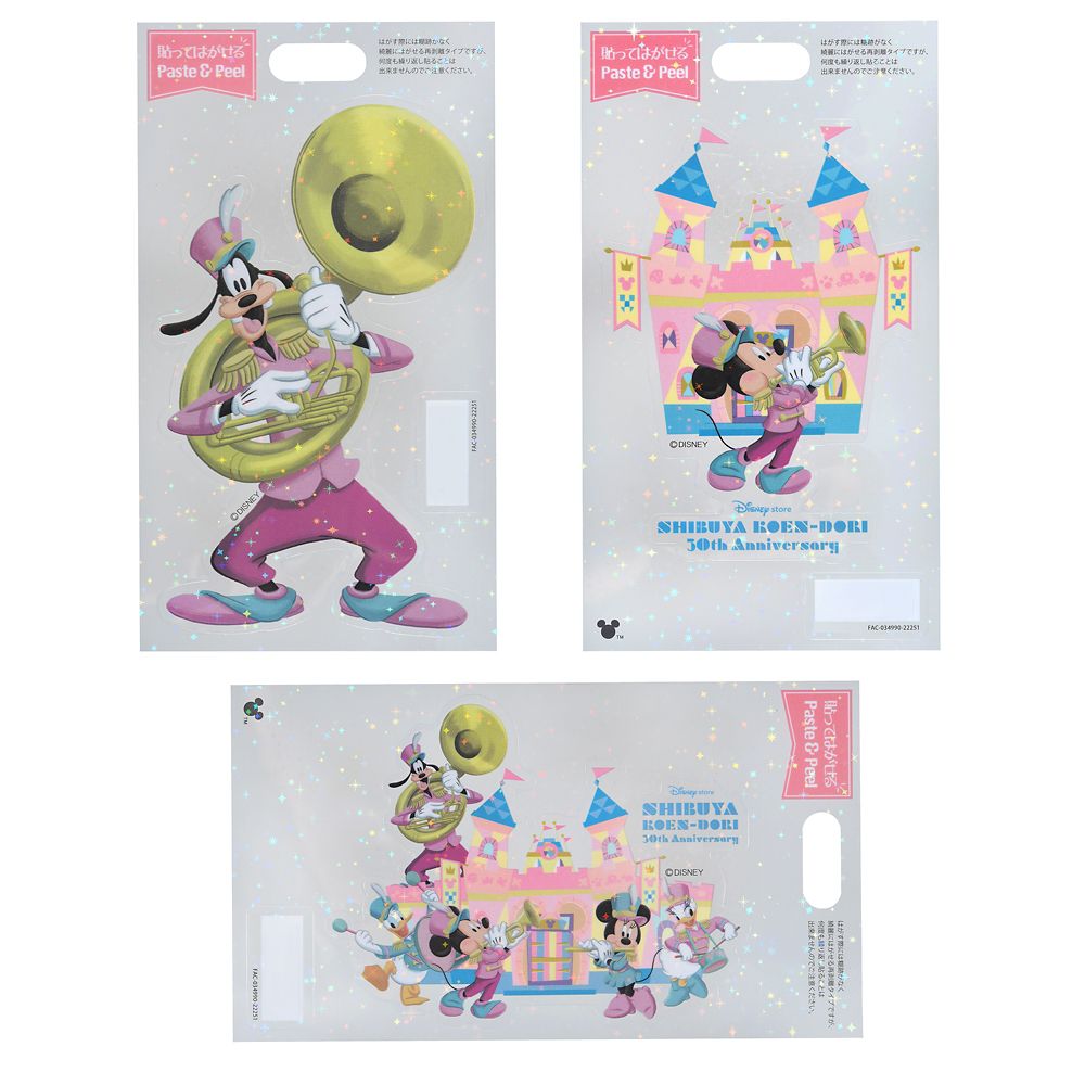 公式 ショップディズニー ミッキー フレンズ シール ステッカー ダイカット 7枚セット ディズニーストア 渋谷公園通り店 30周年