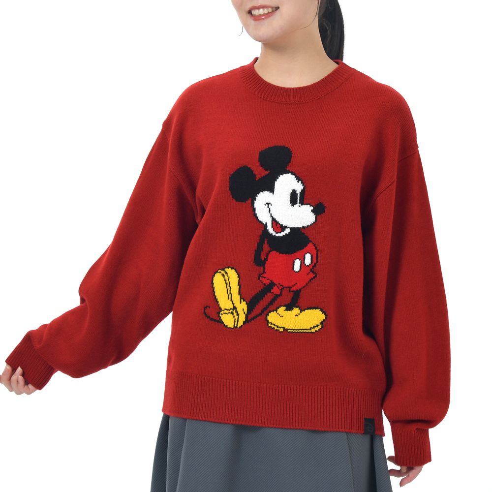 ミッキー 長袖セーター スタンディングポーズ レッド MAGICAL LABEL