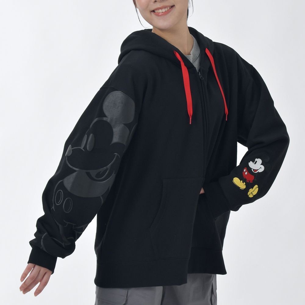 ミッキー 長袖パーカー 袖ミッキー スタンディングポーズ ブラック MAGICAL LABEL
