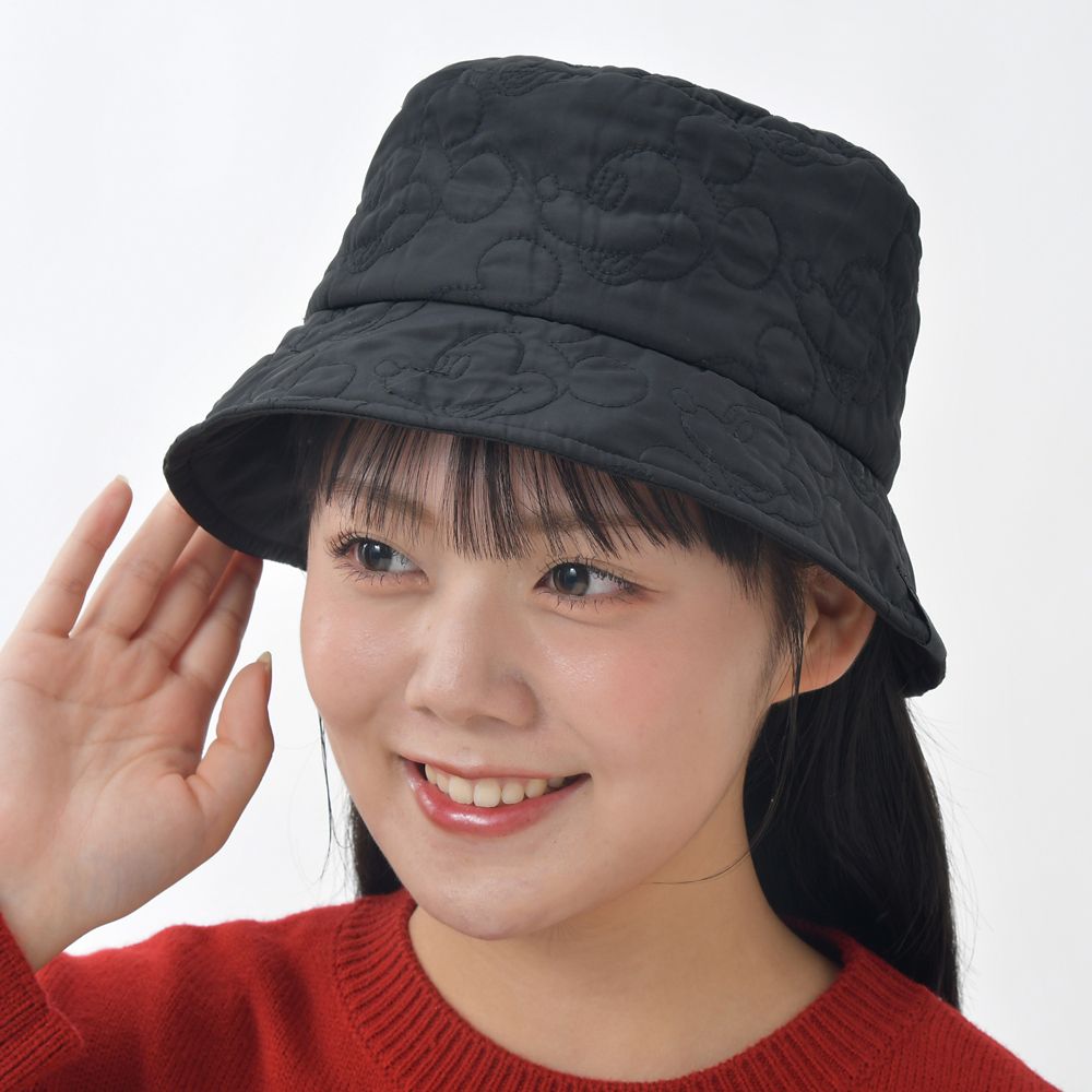 ミッキー 帽子・ハット フェイス キルティング ブラック MAGICAL LABEL