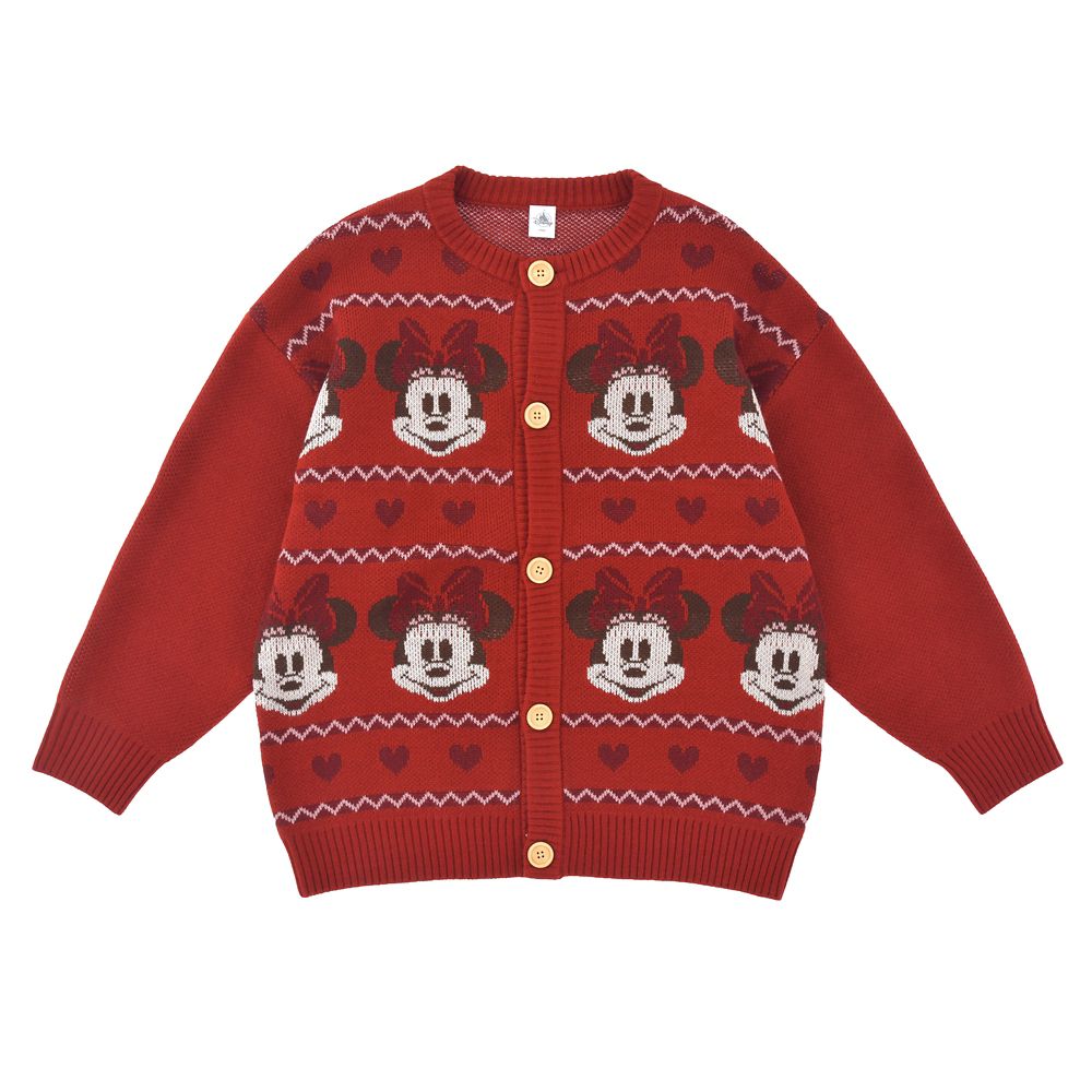 ミニー 長袖カーディガン ニット レッド KNIT COLLECTION