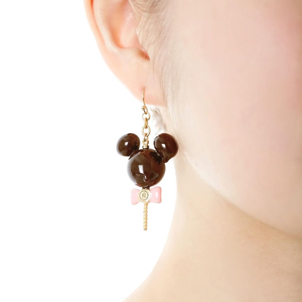 【キューポット】ミッキー/ピアス　ロリポップチョコレート