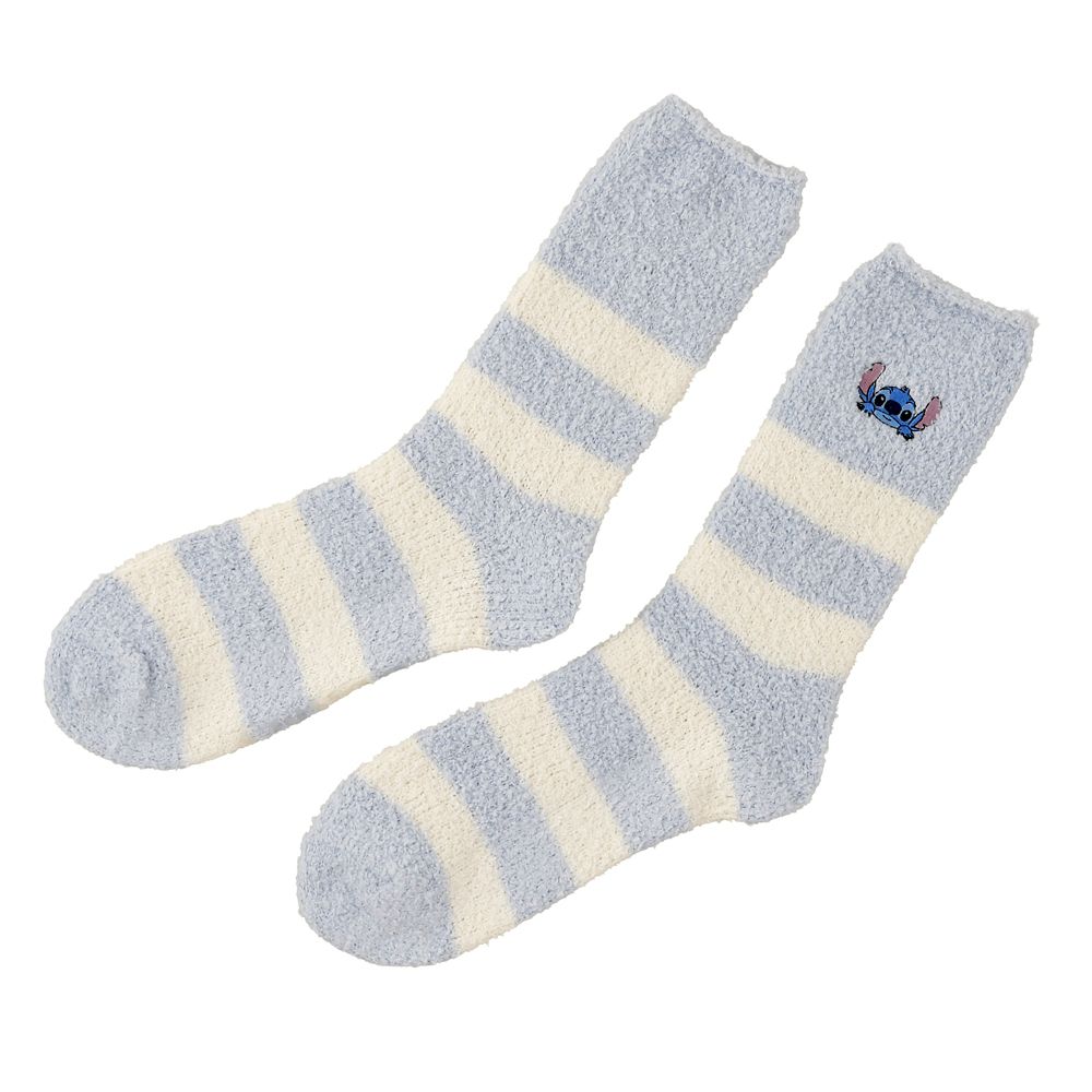 スティッチ ルームソックス ボーダー柄 刺しゅう 23～25 Warm Goods