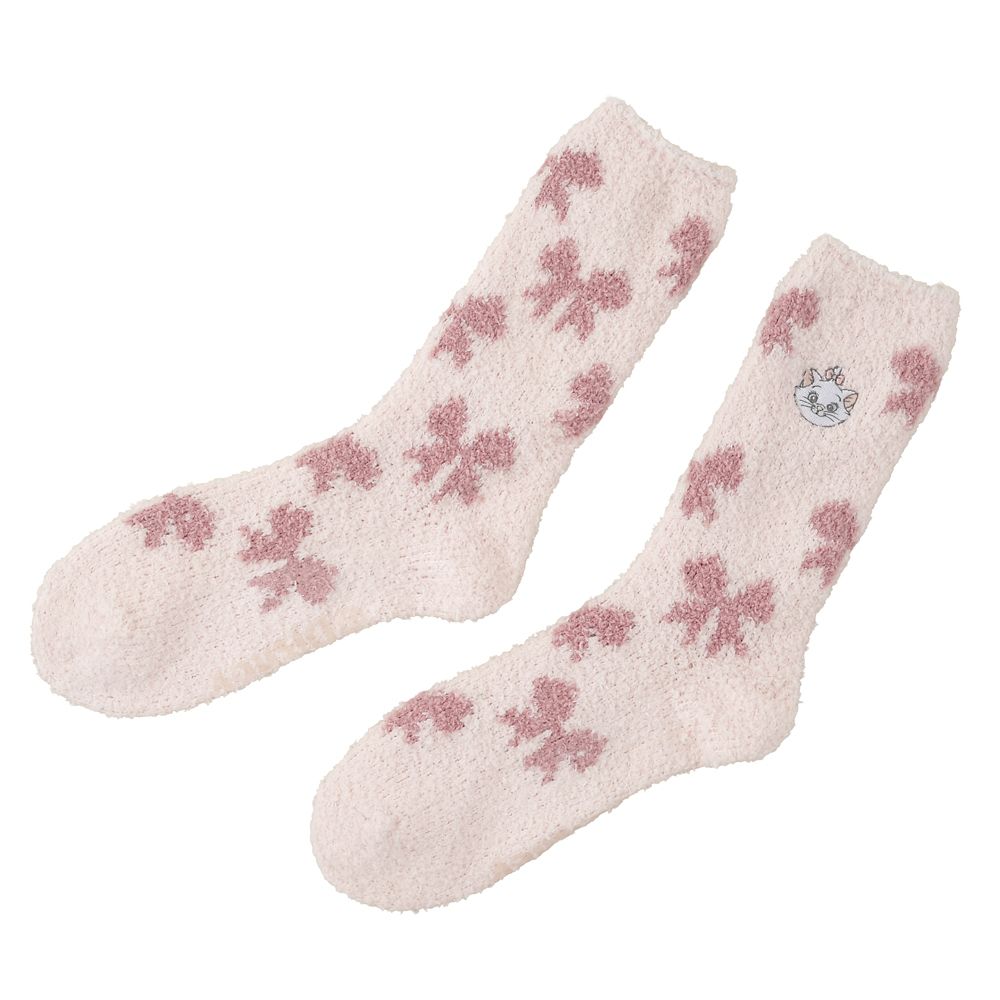 マリー おしゃれキャット ルームソックス リボン柄 フェイス 刺しゅう Warm Goods