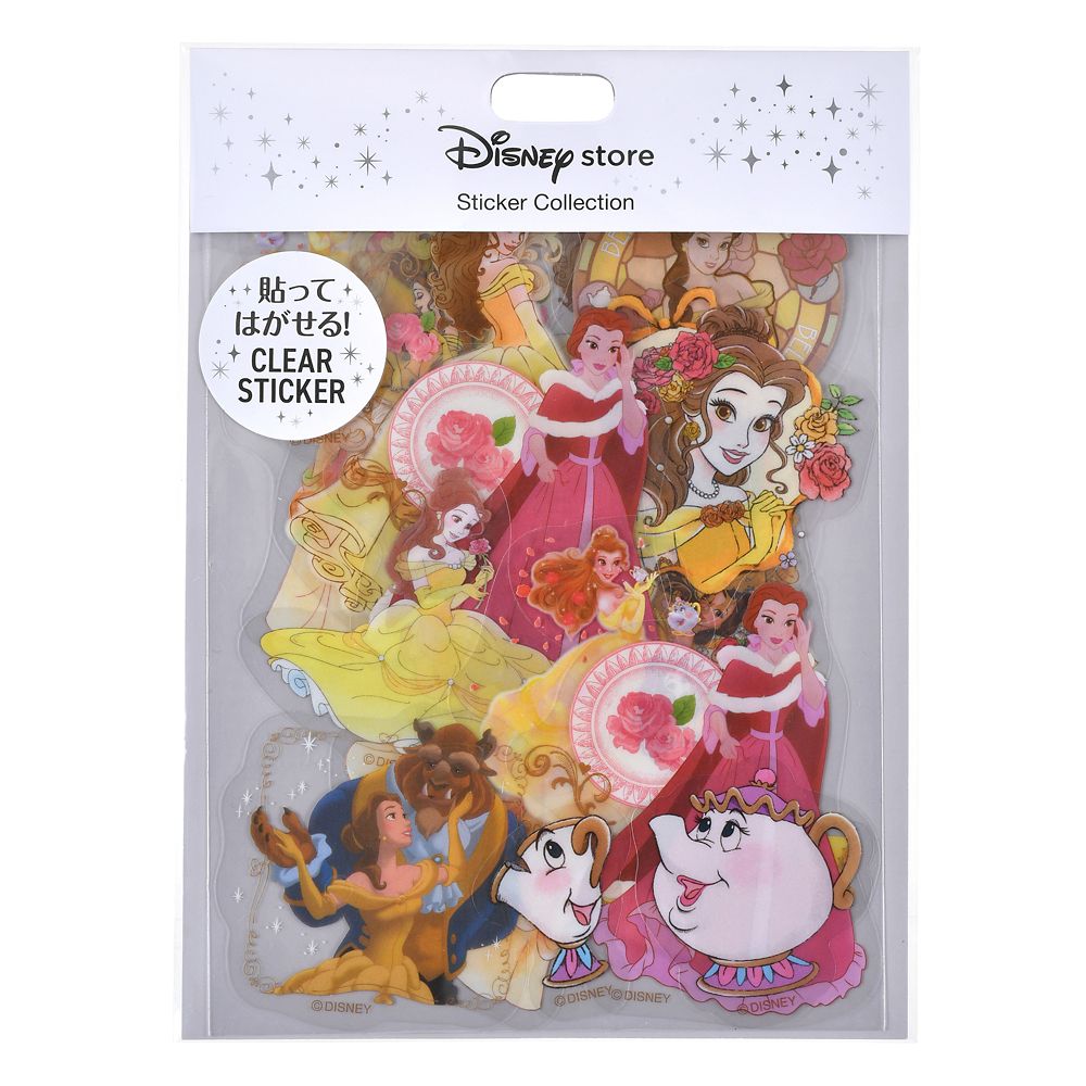 美女と野獣 シール・ステッカー クリア 貼ってはがせる ダイカット ミックス Sticker Collection