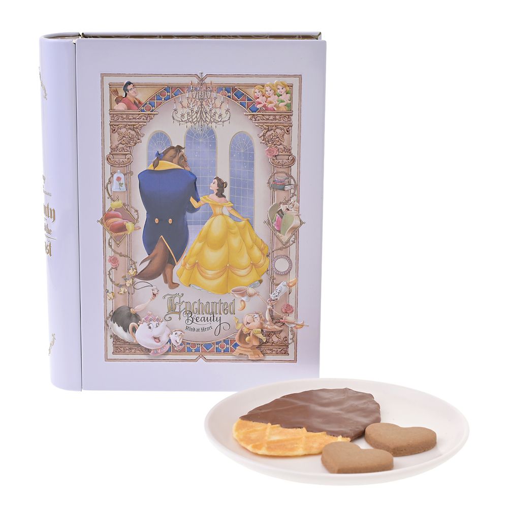 美女と野獣 クッキー・ワッフルクッキー セット 缶入り エンボス DISNEY ANIMATION BEAUTY AND THE BEAST 35TH ANNIVERSARY