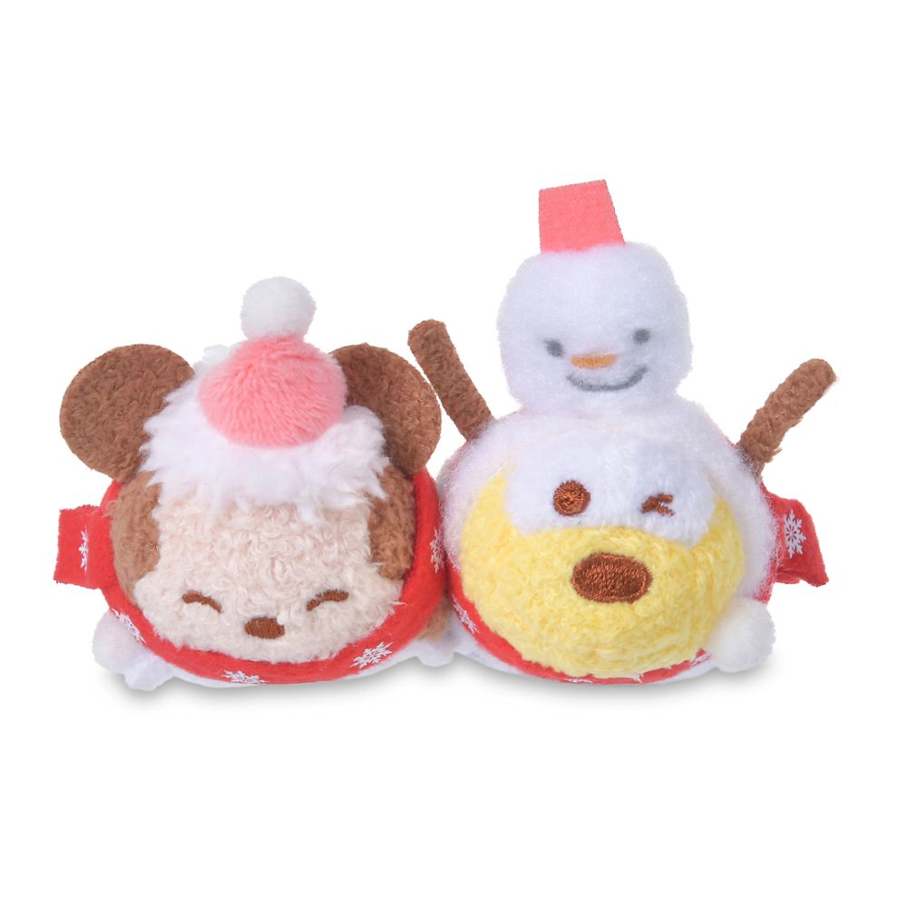 ツムツム ミッキー＆プルート ぬいぐるみキーホルダー・キーチェーン ペア 雪遊び TSUM TSUM