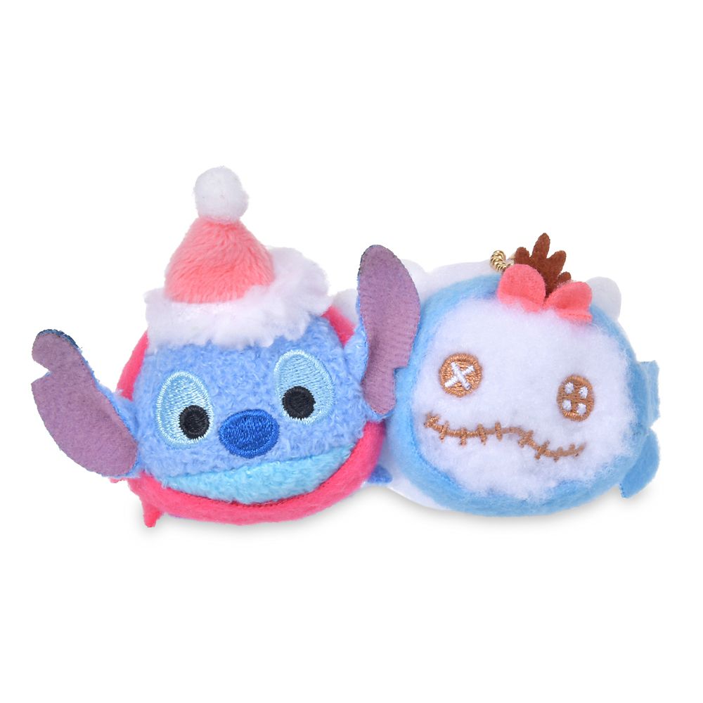 ツムツム スティッチ＆スクランプ ぬいぐるみキーホルダー・キーチェーン ペア 雪遊び TSUM TSUM