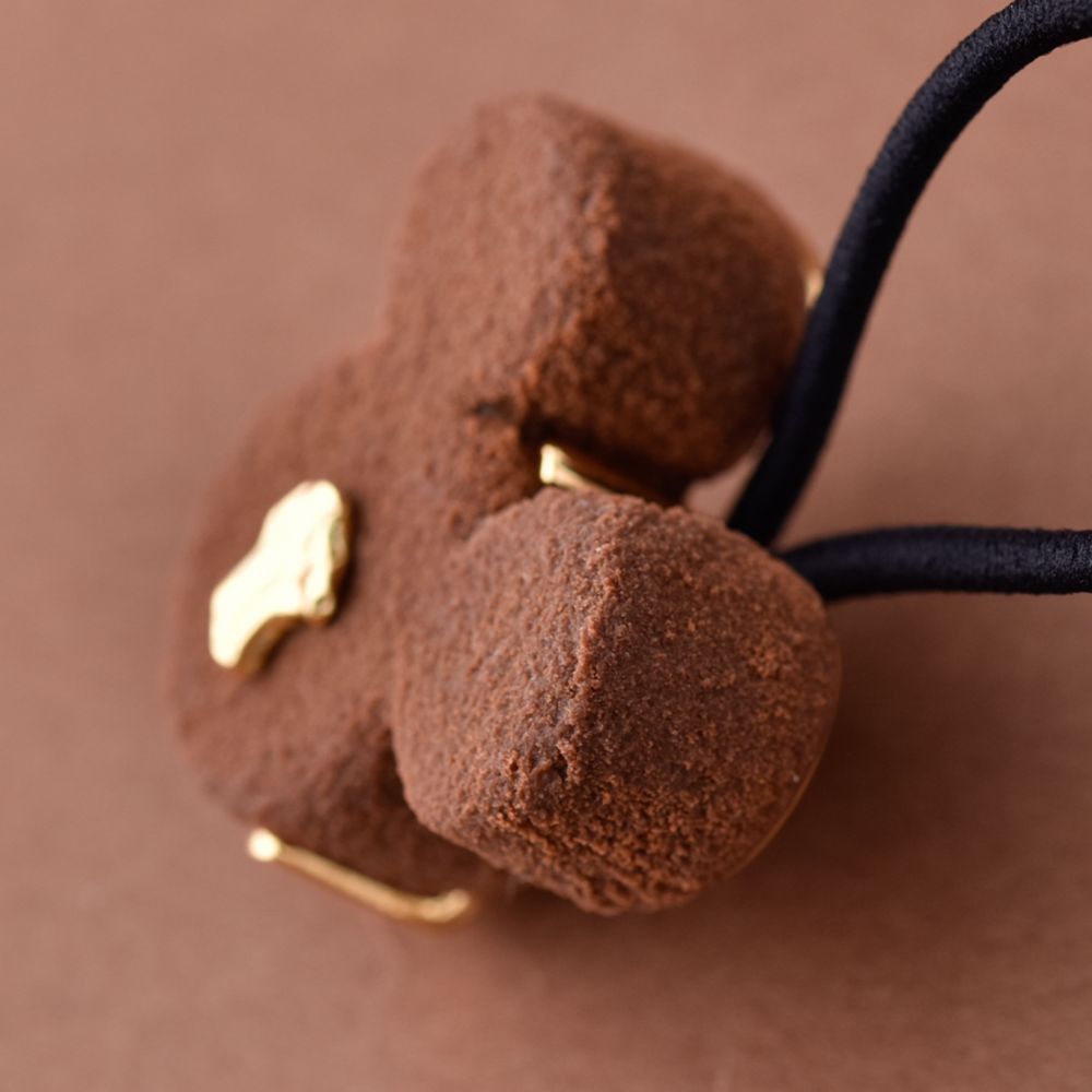 【キューポット】ミッキーマウス/ヘアゴム　リュクスショコラ （ブラウン）