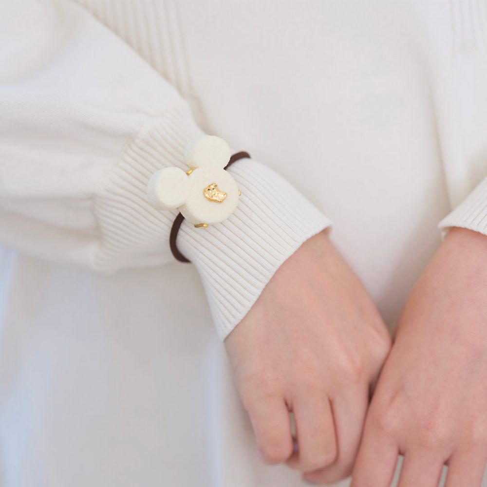 【キューポット】ミッキーマウス/ヘアゴム　ホワイトリュクスショコラ