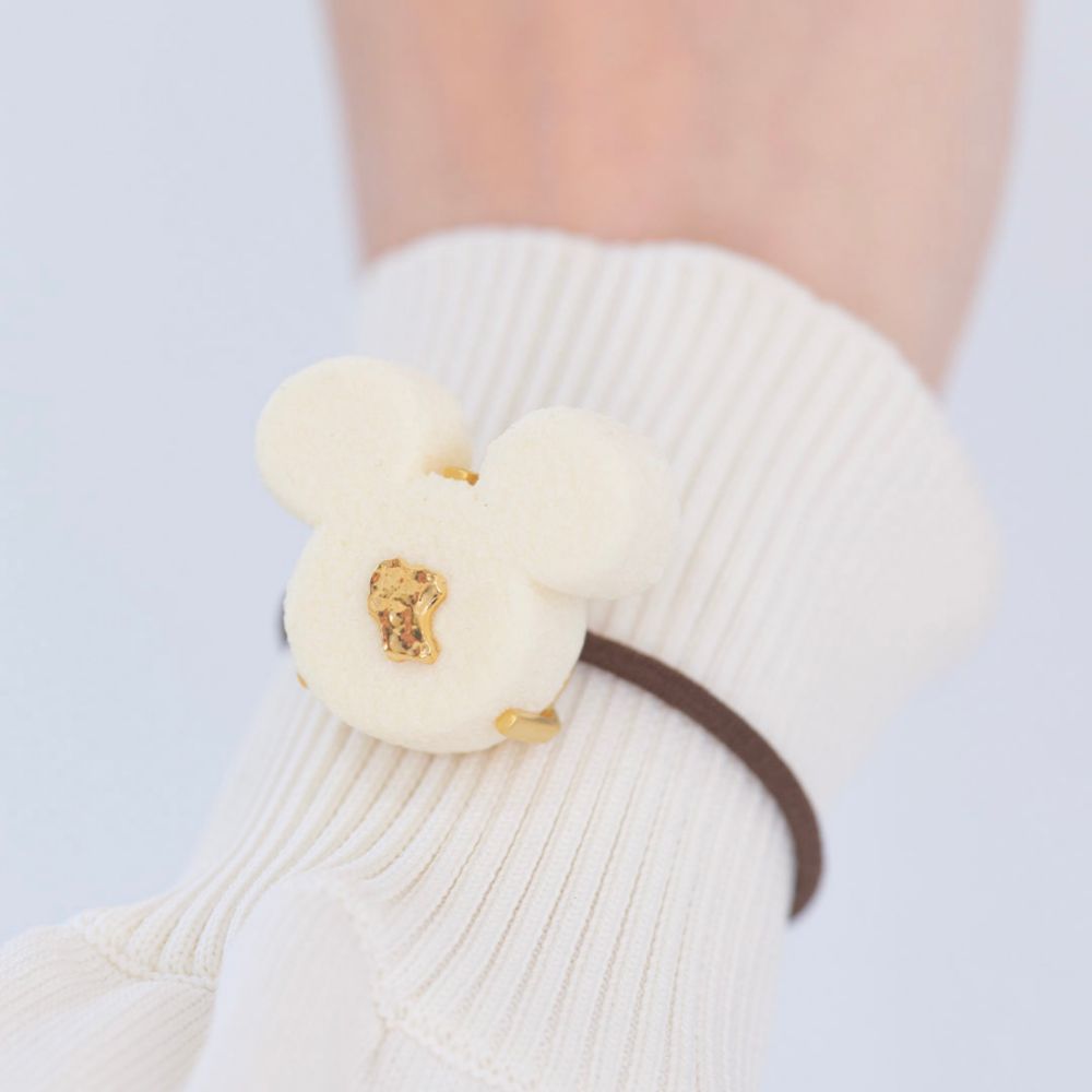 【キューポット】ミッキーマウス/ヘアゴム　ホワイトリュクスショコラ