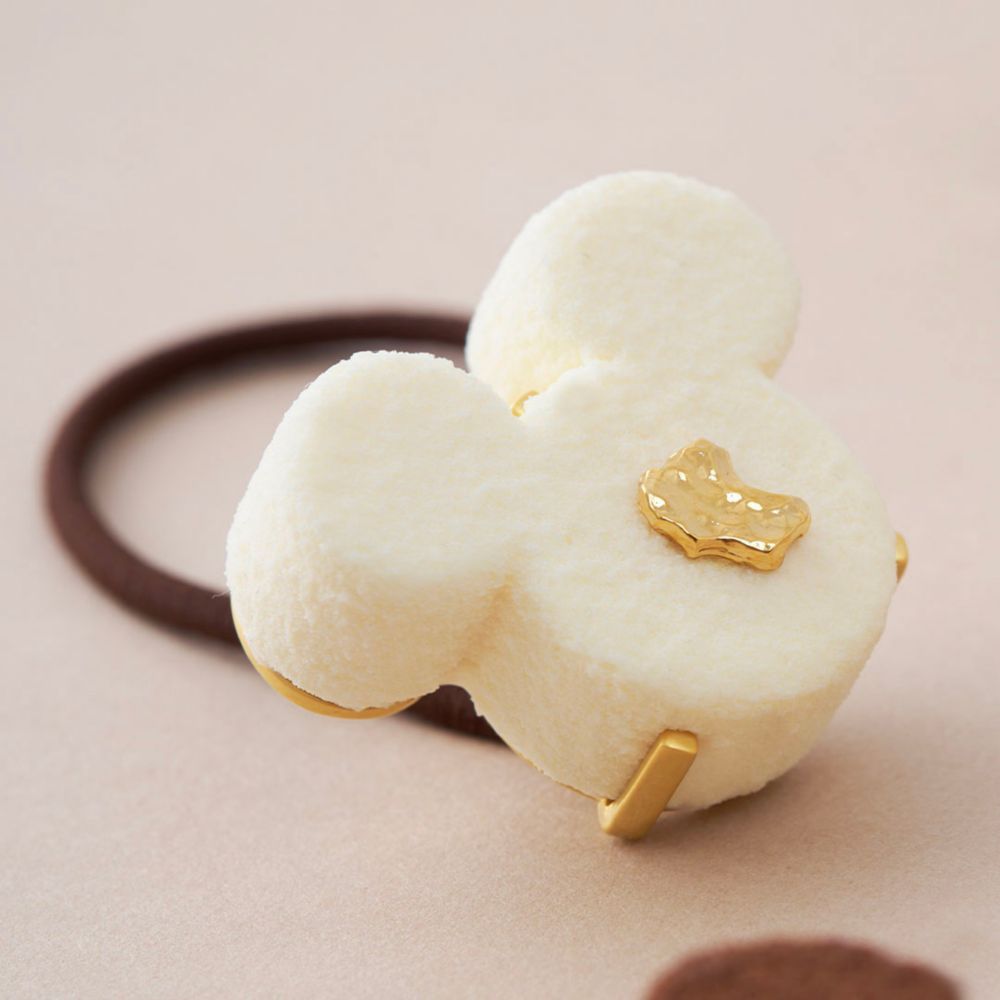 【キューポット】ミッキーマウス/ヘアゴム　ホワイトリュクスショコラ