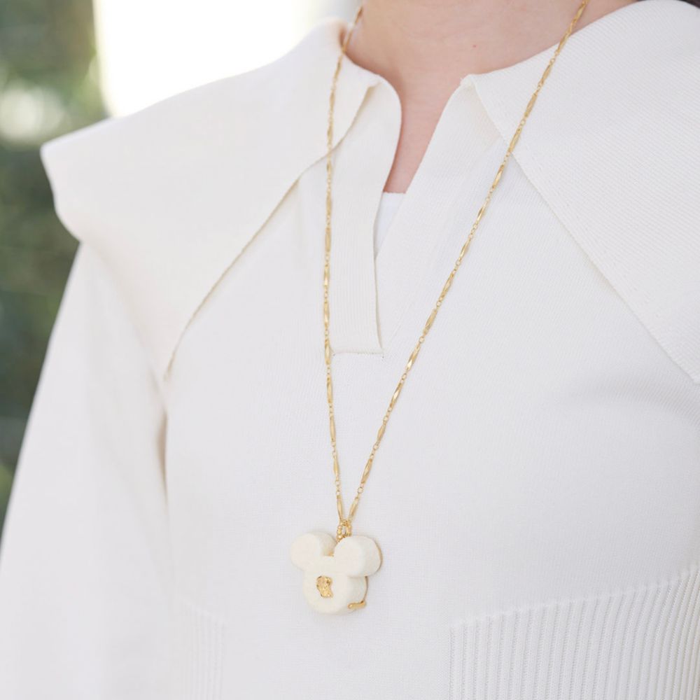 【キューポット】ミッキーマウス/ネックレス　ホワイトリュクスショコラ