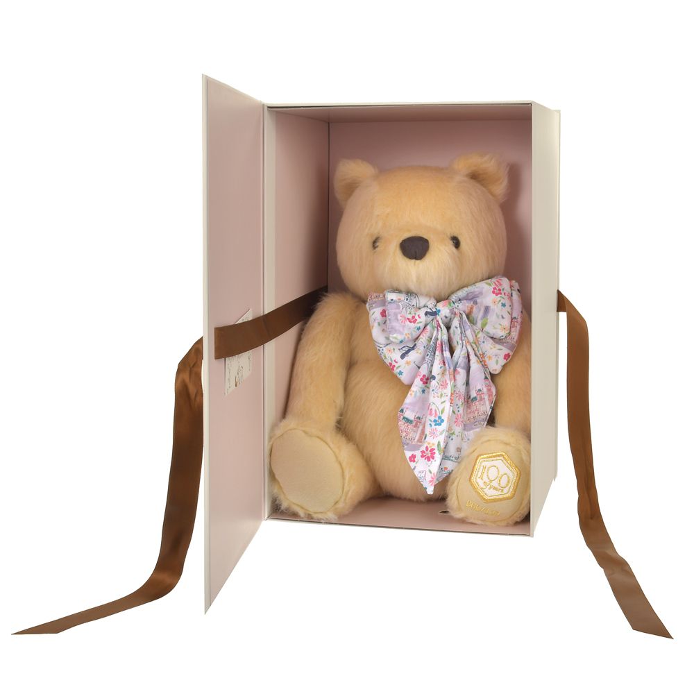 プーさん ぬいぐるみ リバティプリントリボン付き BOX入り プレミアム 100 Years of Winnie the Pooh