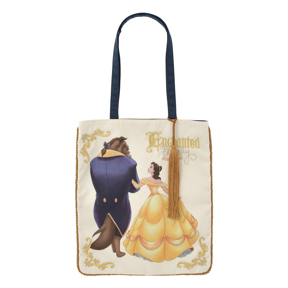 美女と野獣 トートバッグ チャーム付き DISNEY ANIMATION BEAUTY AND THE BEAST 35TH ANNIVERSARY