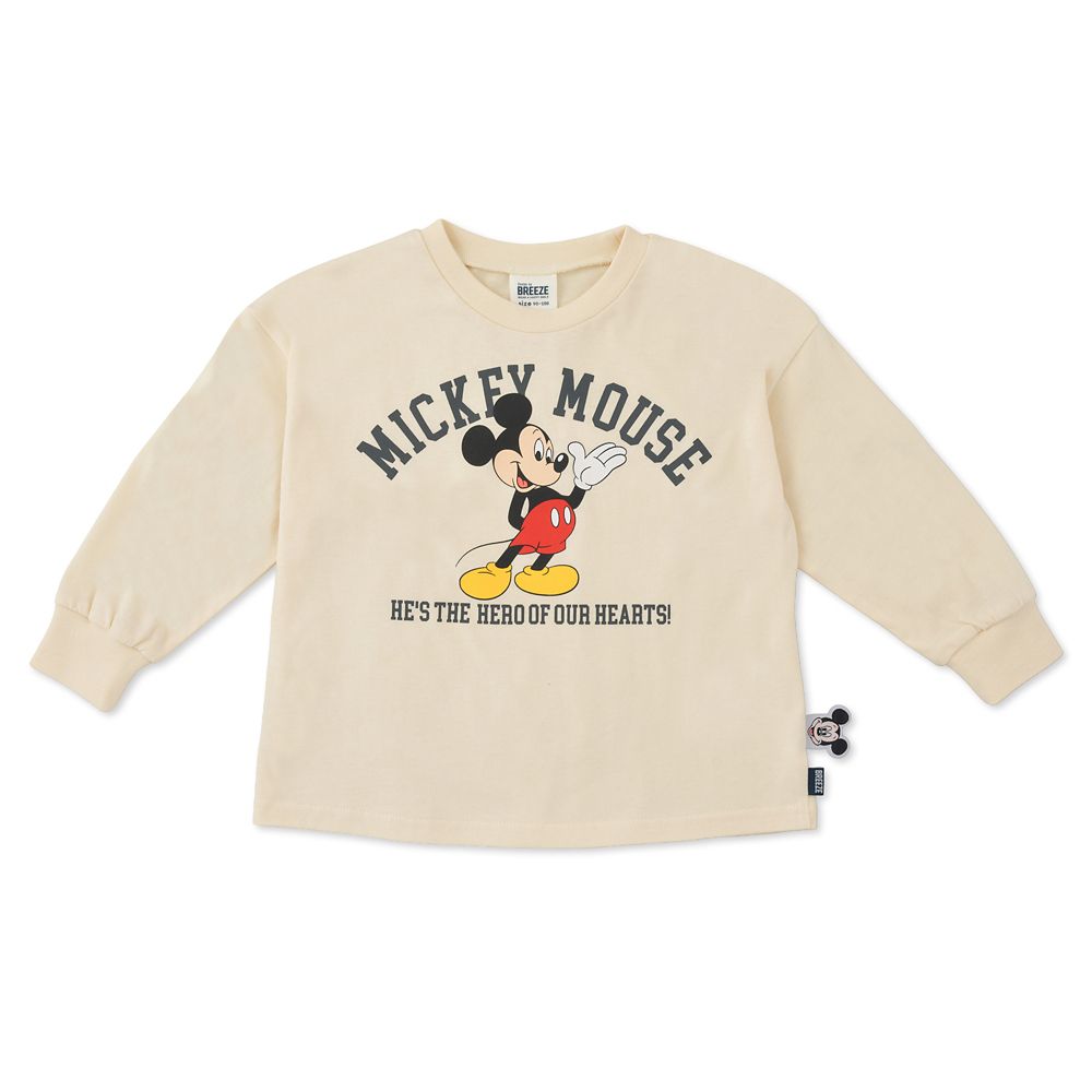 【キッズ用】【BREEZE】ミッキー キッズ用長袖Tシャツ 90～100